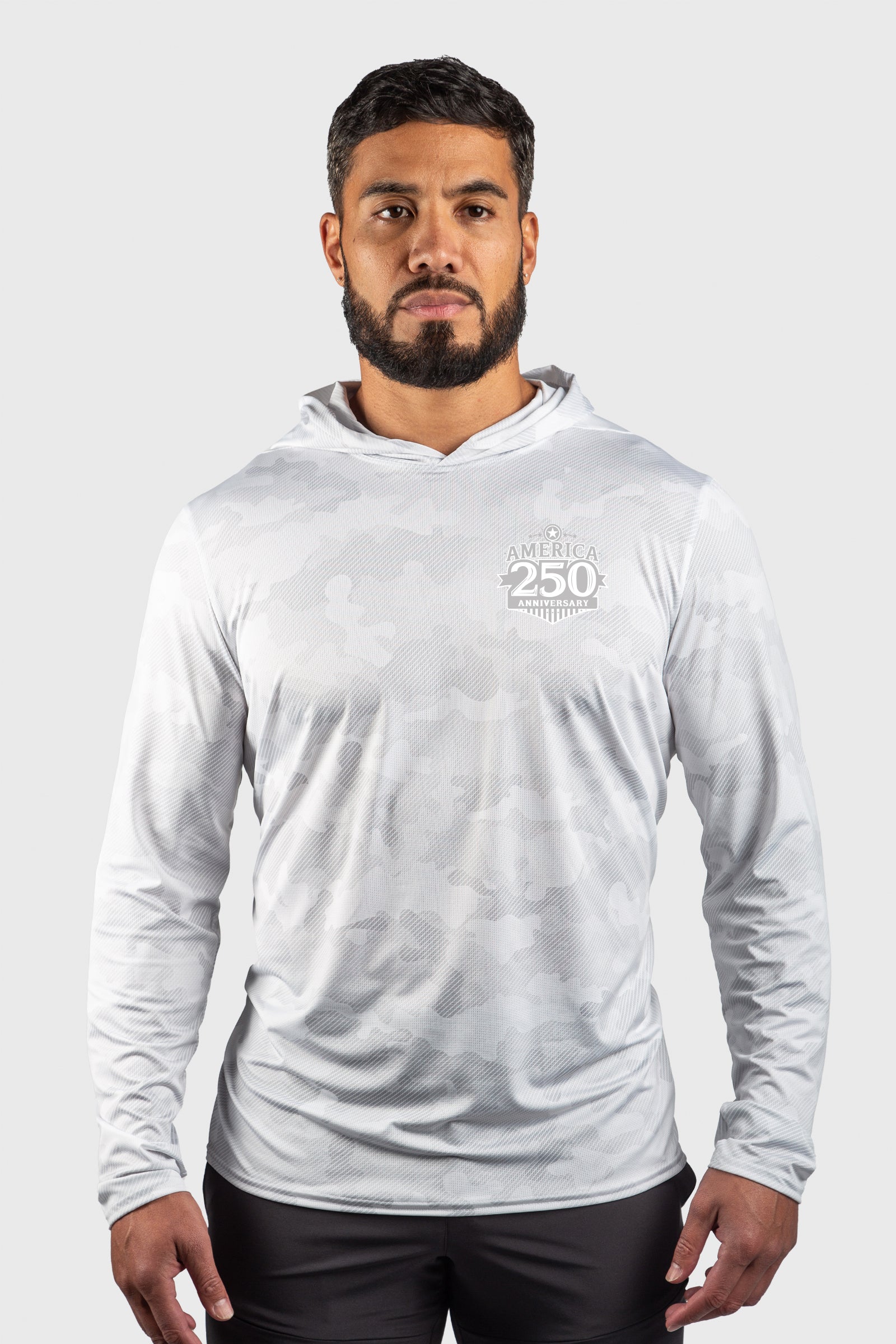250th Mesh White Out Hoodie