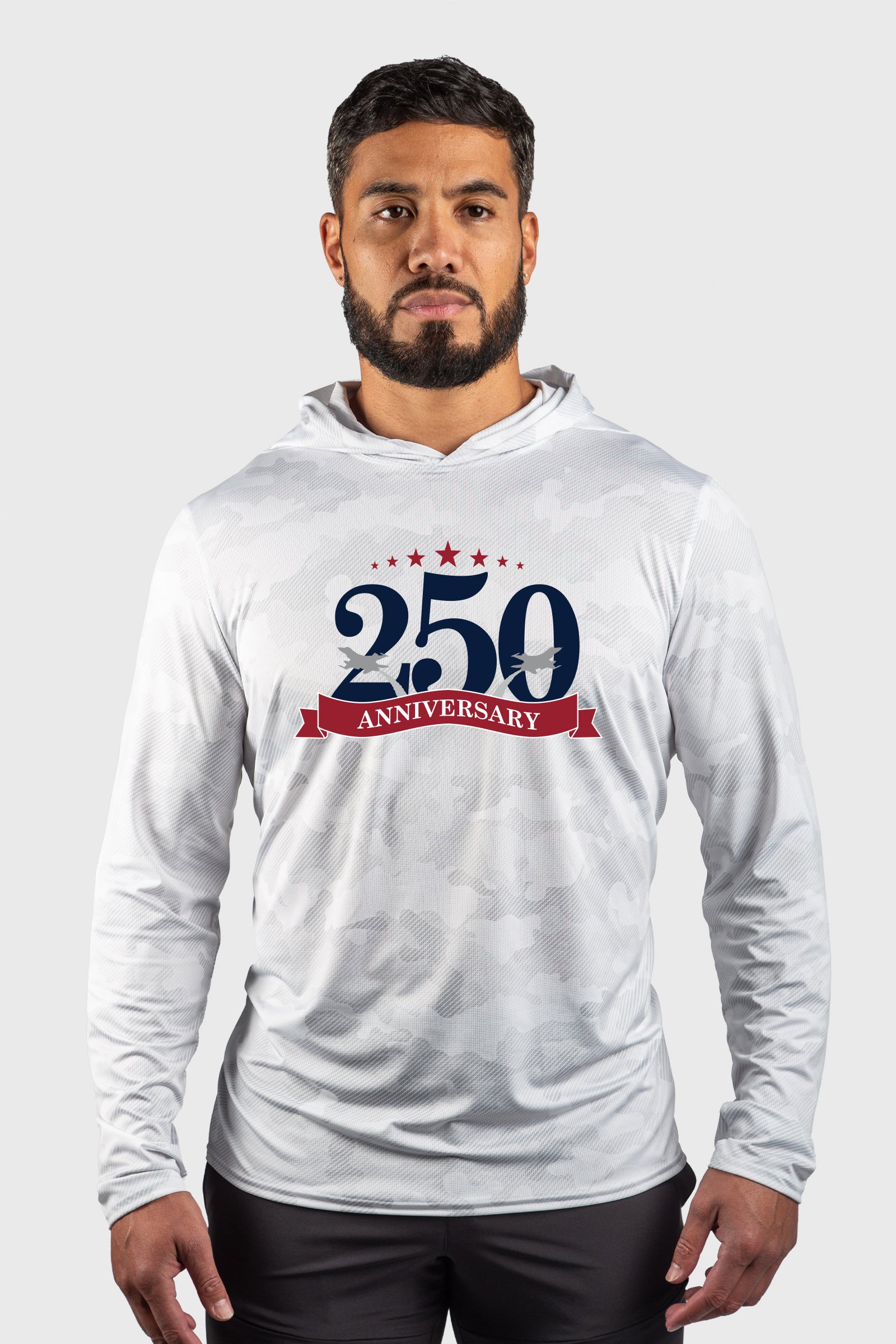 250th Mesh White Out Hoodie