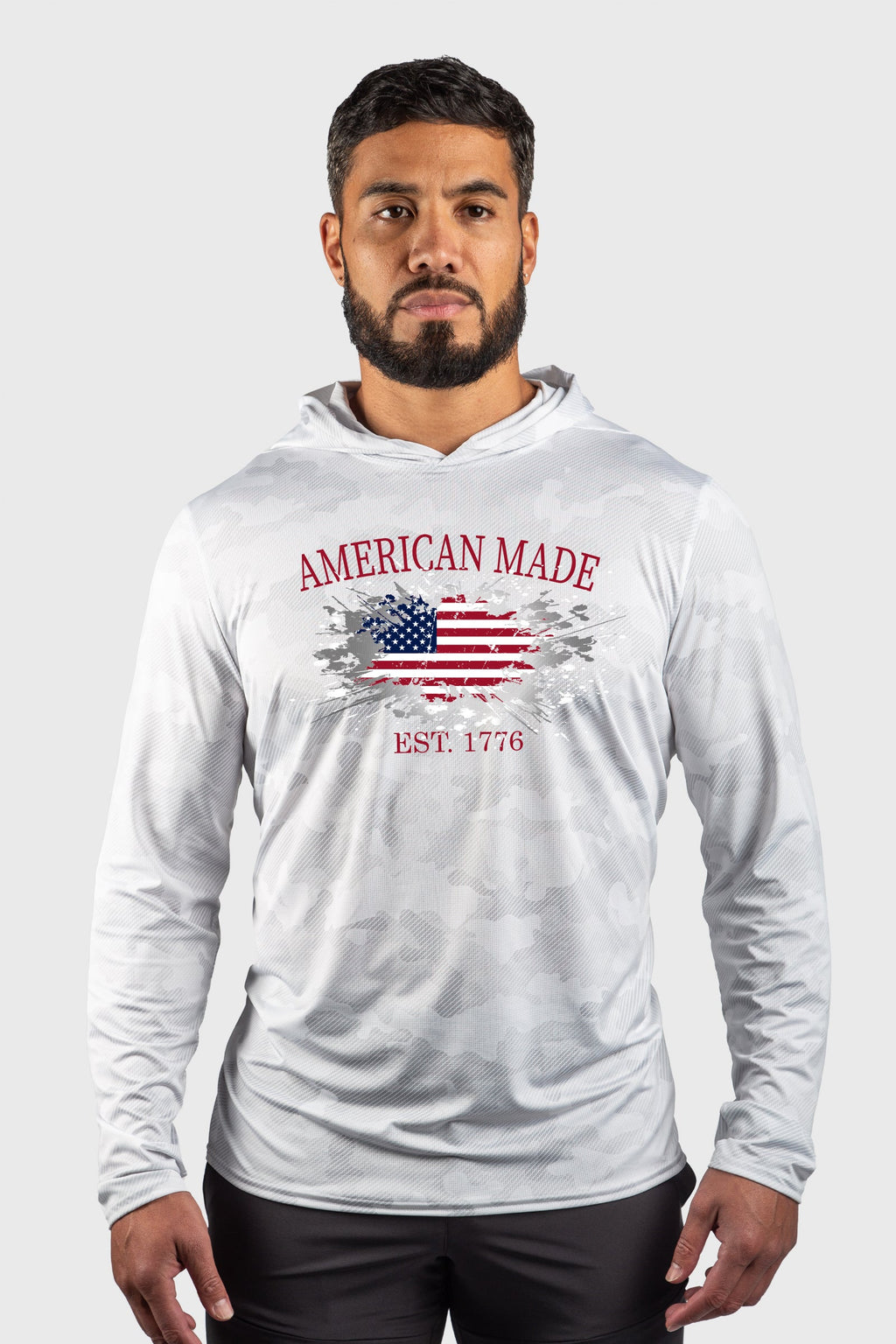 American Made Performance Mesh White Out Hoodie